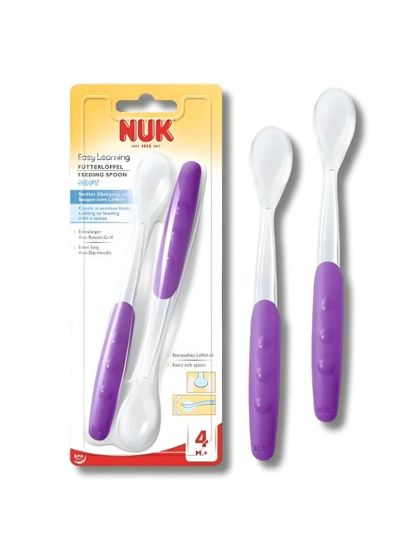 NUK - LOT DE 2 CUILLERES EN SILICONE +4MOIS