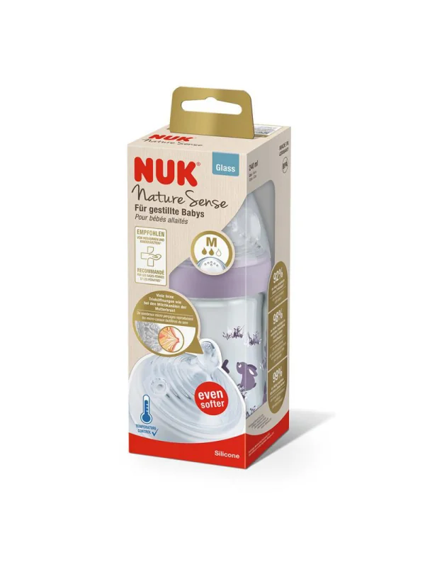 NUK Biberon en verre Nature Sense Avec Temperature 240 ml