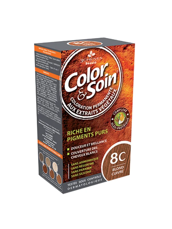 color soin blond cuivre 8c coloration permanente