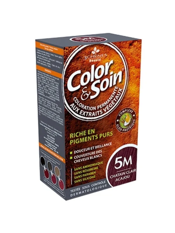 color soin chatain clair acajou 5m coloration permanente