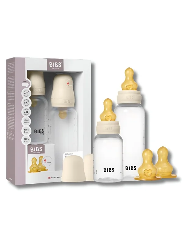 BIBS - LOT DE 2 BIBERONS GROW FLOW LATEX 150M/270ML
