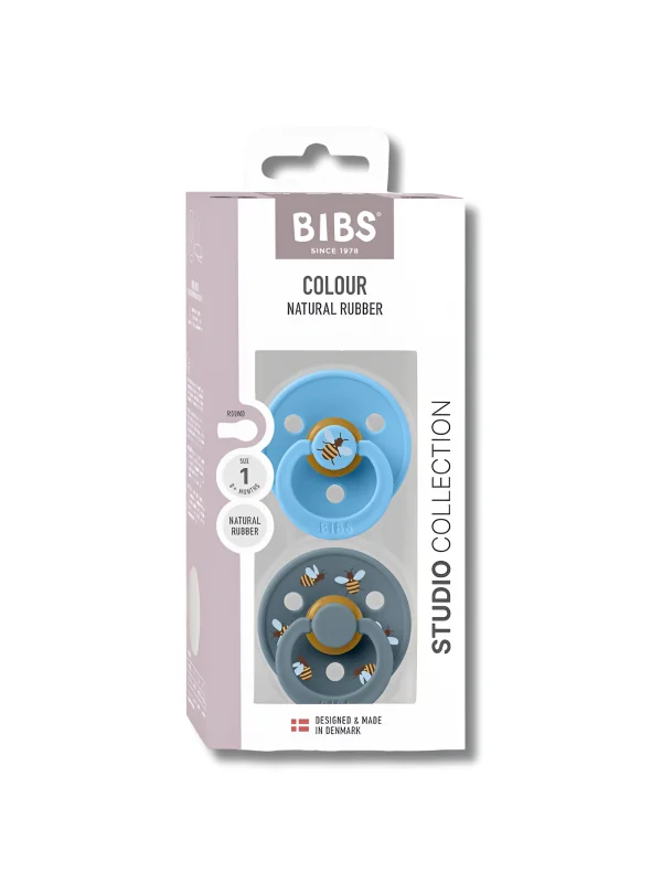 BIBS - LOT DE 2 PIÈCES SUCETTES NATURAL RUBBER BUMBLEBEE LATEX 1ERE AGE