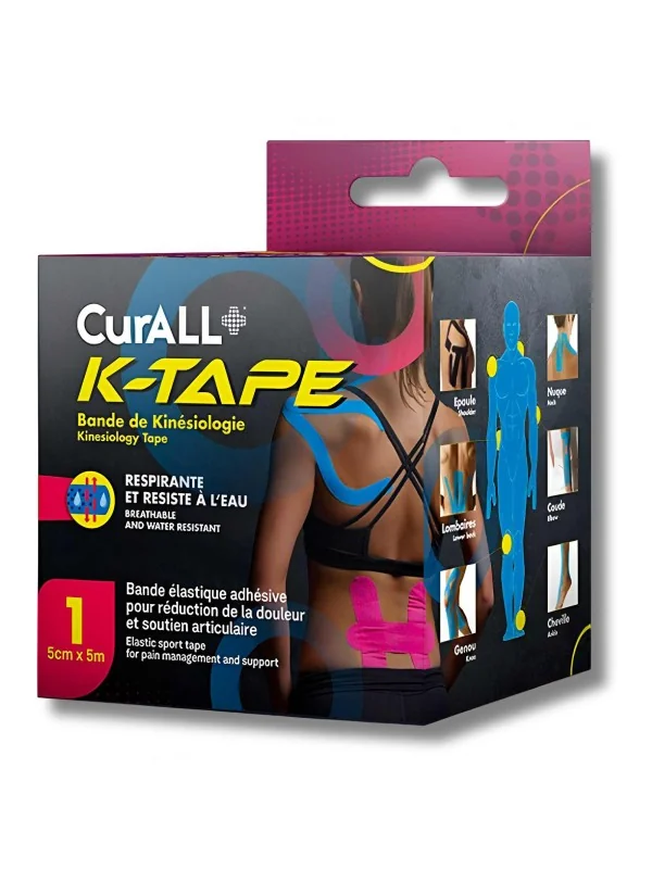 CURALL K-TAPE - BANDE DE KINÉSIOLOGIE RESPIRANTE ET RÉSISTANTE À L'EAU