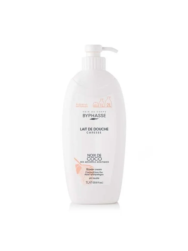 Byphasse Gel douche Caresse 1L - noix de Coco
