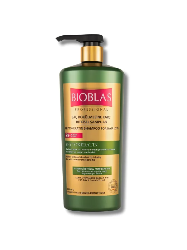 BIOBLAS - SHAMPOING PHYTOKÉRATINE CHEVEUX SECS ET ABÎMÉS ANTI CHUTE 1000 ML